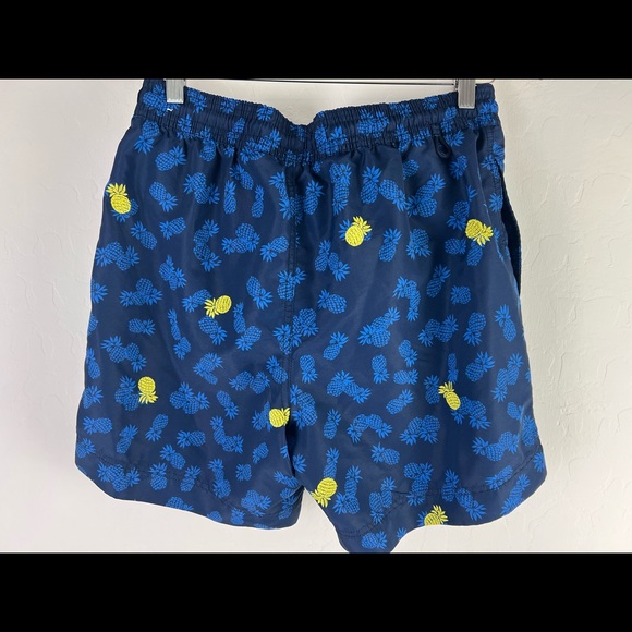 Tommy Hilfiger Pineapple Print Dark Blue Shorts Size Medium Swim Trunks - Picture 6 of 8
